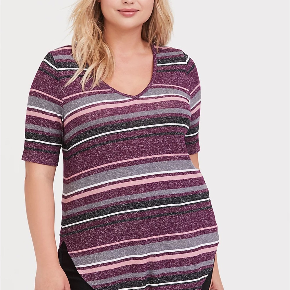 Torrid Striped Hacci Favorite Tunic Tee